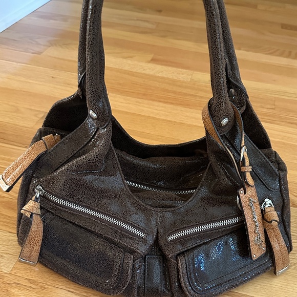 B Markowsky Brown Leather Handbag Purse - Picture 2 of 16